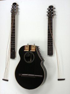 Brunner harp guitar disassembled
