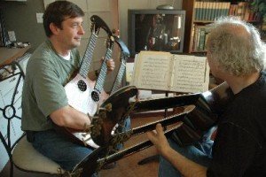 john doan harp guitar retreat pictured perhaps the first harpolyre lesson in nearly 200 years John Doan Harp Guitar Retreat Harpolyre Lessons